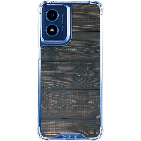 Black Painted Wood Moto G 5G (2024) Clear Case